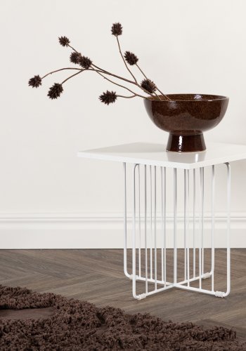 VENTURE DESIGN Dayton salongbord, firkantet - hvit MDF og hvitt stl (40x40)