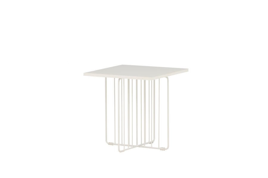 VENTURE DESIGN Dayton salongbord, firkantet - hvit MDF og hvitt stl (40x40)