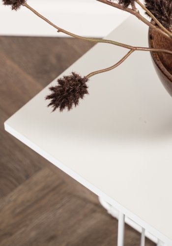 VENTURE DESIGN Dayton salongbord, firkantet - hvit MDF og hvitt stl (40x40)