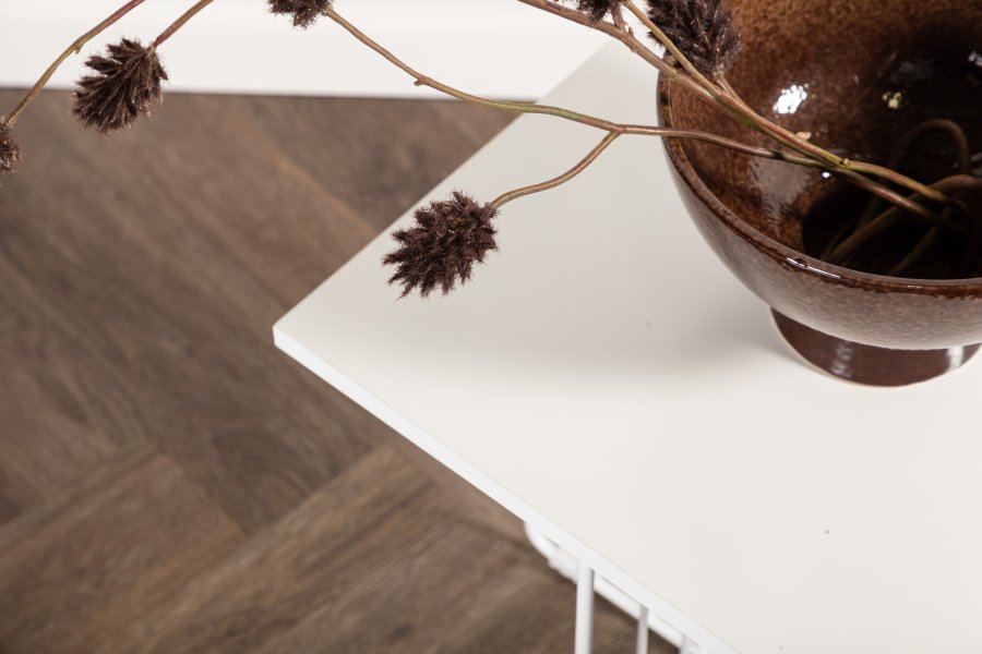 VENTURE DESIGN Dayton salongbord, firkantet - hvit MDF og hvitt stl (40x40)