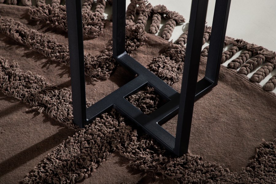 VENTURE DESIGN Lawton salongbord, rundt - svart MDF og svart stl (40)