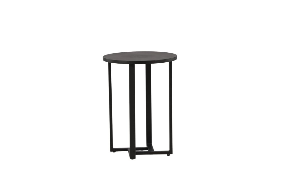 VENTURE DESIGN Lawton salongbord, rundt - svart MDF og svart stl (40)