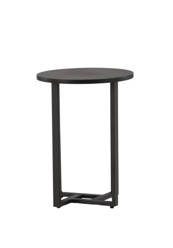 VENTURE DESIGN Lawton salongbord, rundt - svart MDF og svart stl (40)