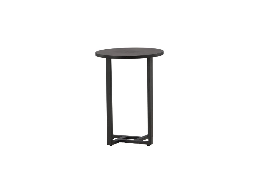 VENTURE DESIGN Lawton salongbord, rundt - svart MDF og svart stl (40)