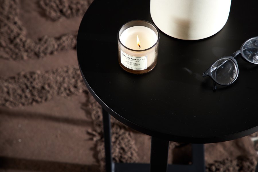 VENTURE DESIGN Lawton salongbord, rundt - svart MDF og svart stl (40)