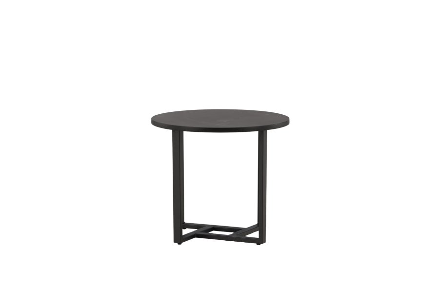 VENTURE DESIGN Lawton salongbord, rundt - svart MDF og svart stl (50)