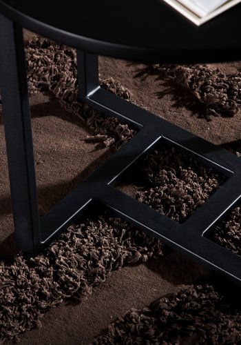 VENTURE DESIGN Lawton salongbord, rundt - svart MDF og svart stl (50)