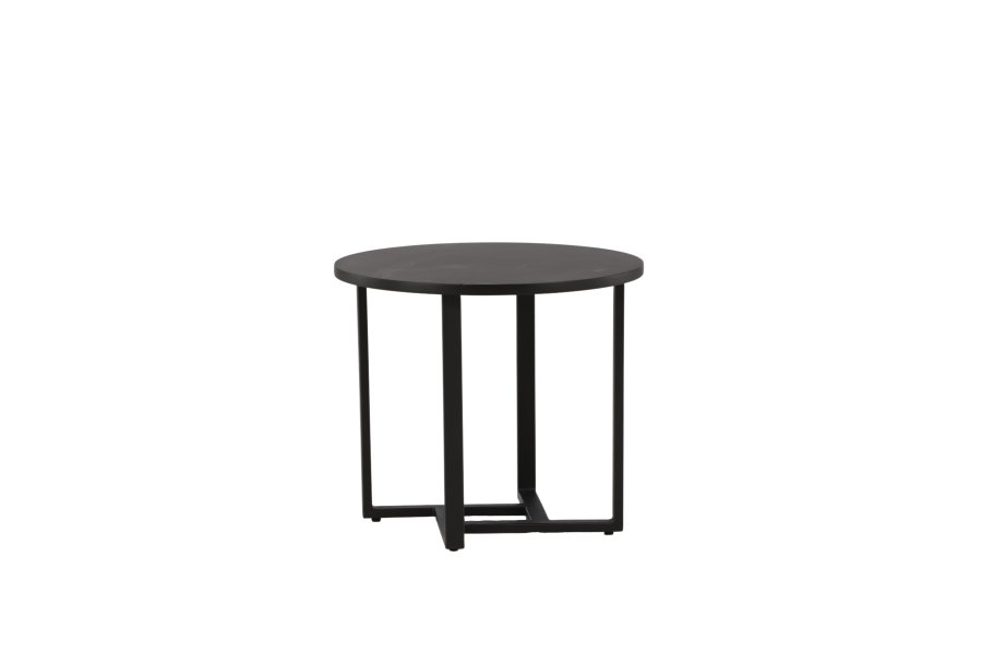 VENTURE DESIGN Lawton salongbord, rundt - svart MDF og svart stl (50)