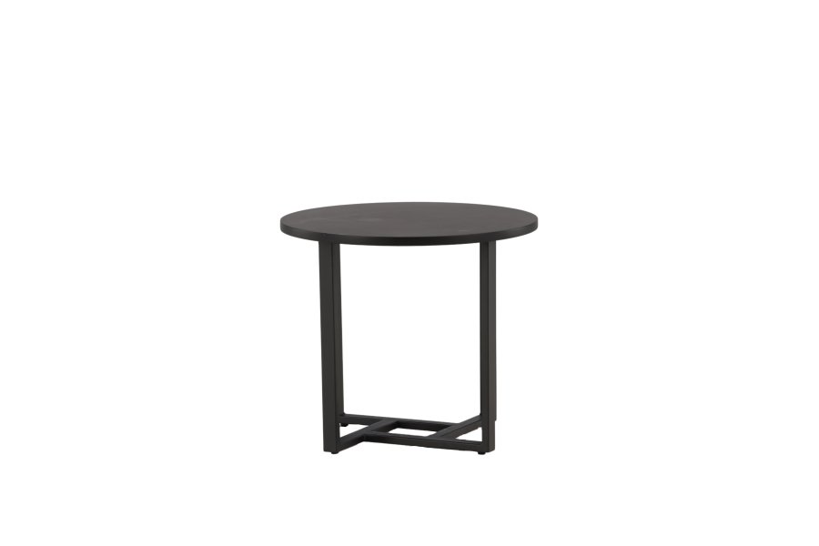 VENTURE DESIGN Lawton salongbord, rundt - svart MDF og svart stl (50)