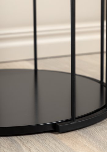 VENTURE DESIGN Hobart salongbord, rundt - svart MDF og svart stl (50)