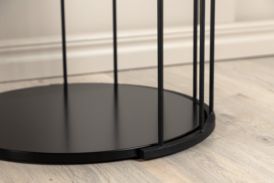 VENTURE DESIGN Hobart salongbord, rundt - svart MDF og svart stl (50)