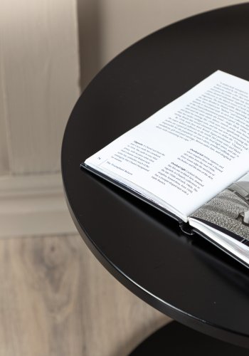 VENTURE DESIGN Hobart salongbord, rundt - svart MDF og svart stl (50)