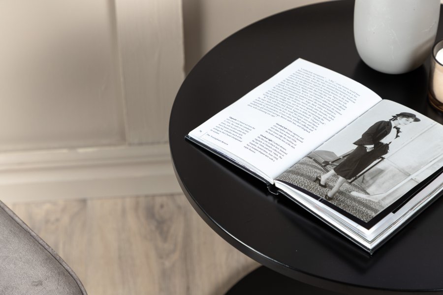 VENTURE DESIGN Hobart salongbord, rundt - svart MDF og svart stl (50)