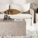 VENTURE DESIGN York Low salongbord, rektangulrt - beige marmormnster MDF (80x60)