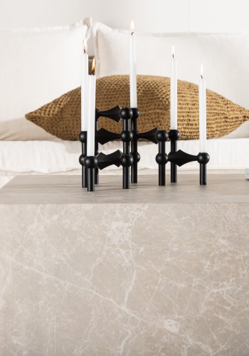 VENTURE DESIGN York Low salongbord, rektangulrt - beige marmormnster MDF (80x60)