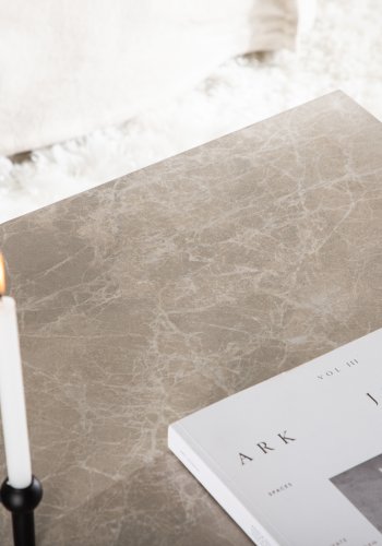 VENTURE DESIGN York Low salongbord, rektangulrt - beige marmormnster MDF (80x60)