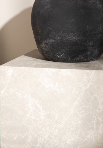 VENTURE DESIGN York Hyt salongbord, firkantet - beige marmormnster MDF (40x40)