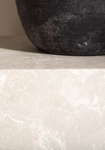 VENTURE DESIGN York Hyt salongbord, firkantet - beige marmormnster MDF (40x40)