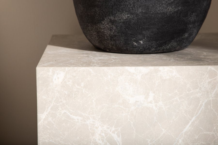 VENTURE DESIGN York Hyt salongbord, firkantet - beige marmormnster MDF (40x40)