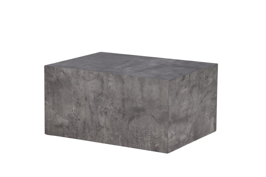 VENTURE DESIGN York Low salongbord, rektangulrt - mrkegr marmormnster MDF (80x60)