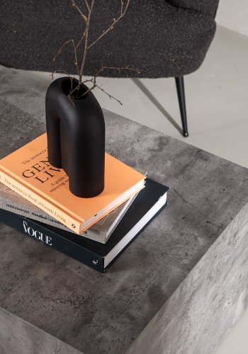 VENTURE DESIGN York Low salongbord, rektangulrt - mrkegr marmormnster MDF (80x60)