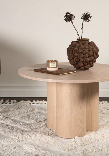 VENTURE DESIGN Olivia salongbord, rundt - hvitkalket finer (80)