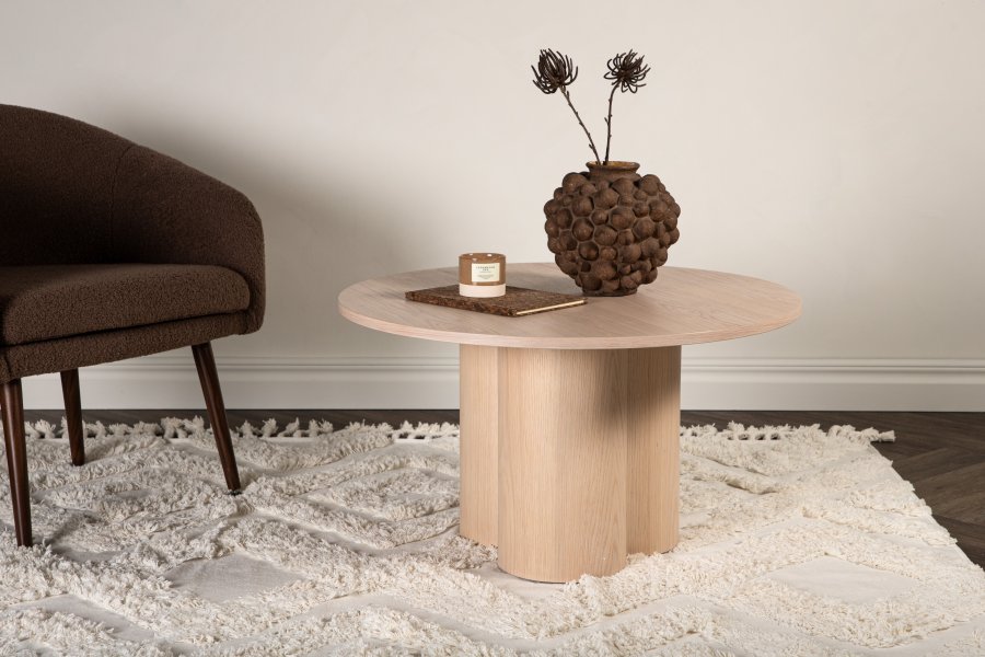 VENTURE DESIGN Olivia salongbord, rundt - hvitkalket finer (80)