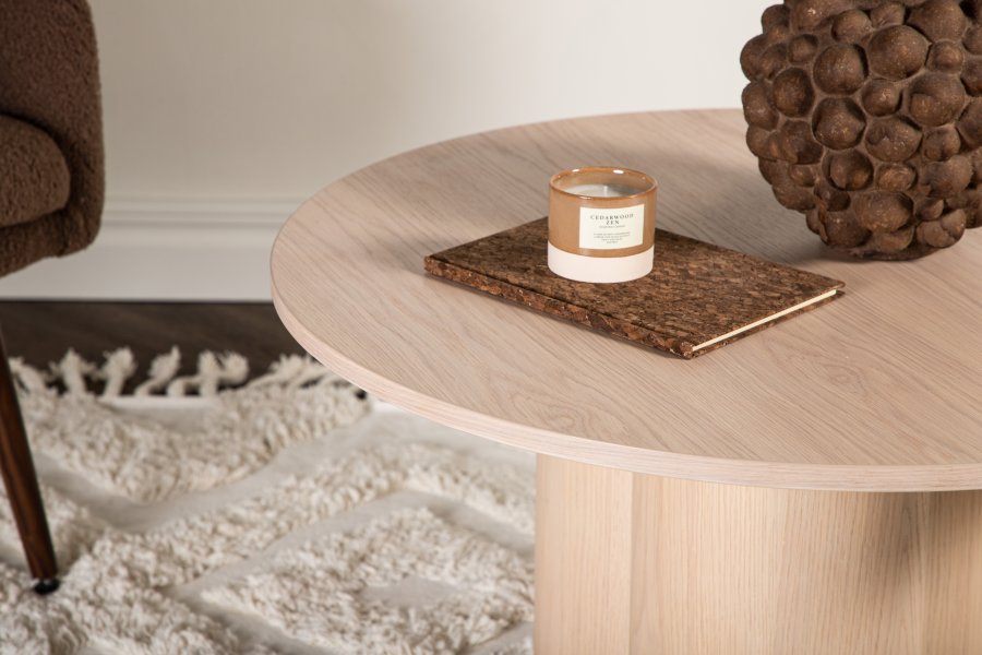 VENTURE DESIGN Olivia salongbord, rundt - hvitkalket finer (80)