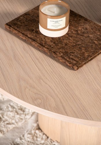 VENTURE DESIGN Olivia salongbord, rundt - hvitkalket finer (80)