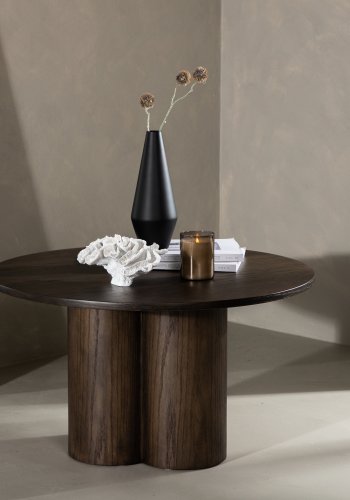 VENTURE DESIGN Olivia salongbord, rundt - mokkafiner (80)