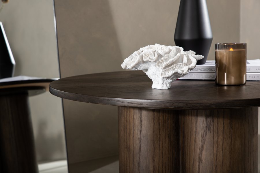 VENTURE DESIGN Olivia salongbord, rundt - mokkafiner (80)