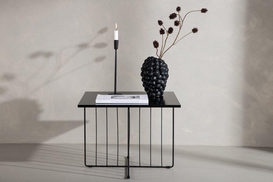 VENTURE DESIGN Dayton salongbord, firkantet - svart MDF og svart stl (60x60)