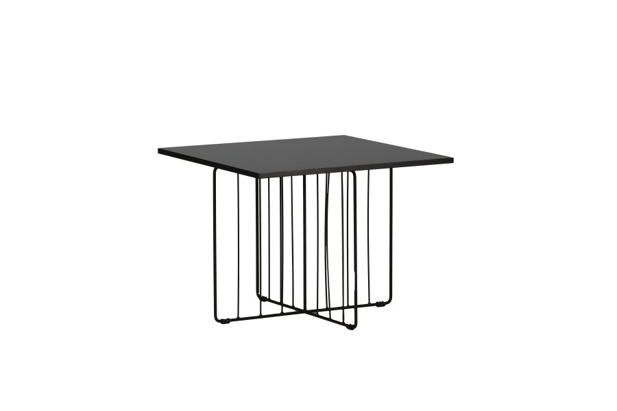 VENTURE DESIGN Dayton salongbord, firkantet - svart MDF og svart stl (60x60)