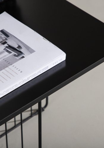 VENTURE DESIGN Dayton salongbord, firkantet - svart MDF og svart stl (60x60)