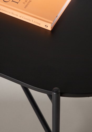 VENTURE DESIGN Pueblo salongbord, ovalt - svart MDF og svart stl (120x60)