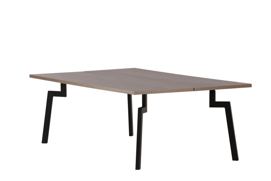 VENTURE DESIGN Bethan Couchtisch, rechteckig – walnussfarbenes MDF und schwarzer Stahl (120 x 70)