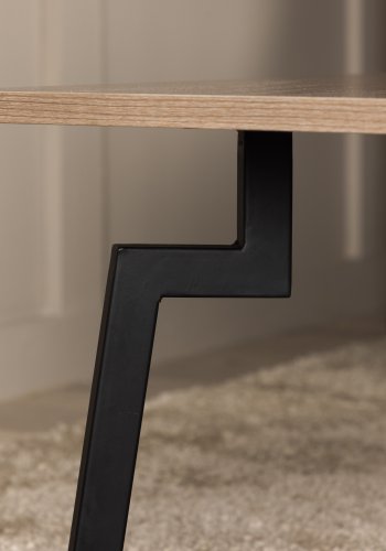 VENTURE DESIGN Bethan Couchtisch, rechteckig – walnussfarbenes MDF und schwarzer Stahl (120 x 70)