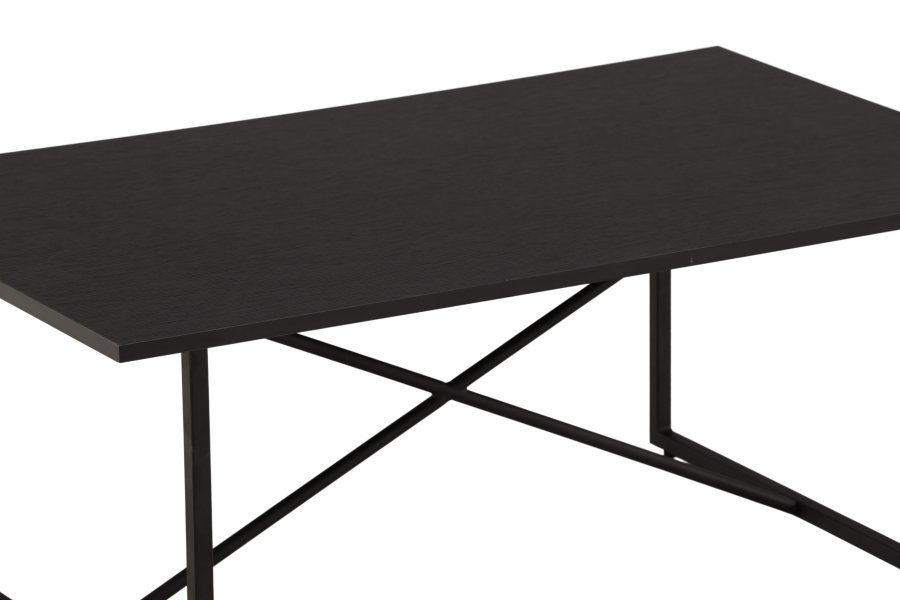 VENTURE DESIGN Pryor salongbord, rektangulrt - svart MDF og svart stl (110x70)