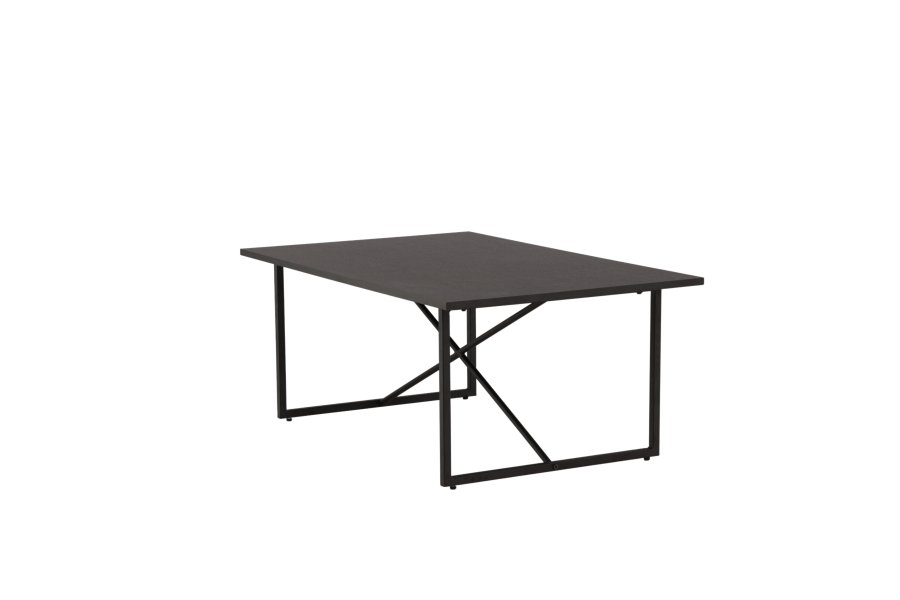 VENTURE DESIGN Pryor salongbord, rektangulrt - svart MDF og svart stl (110x70)