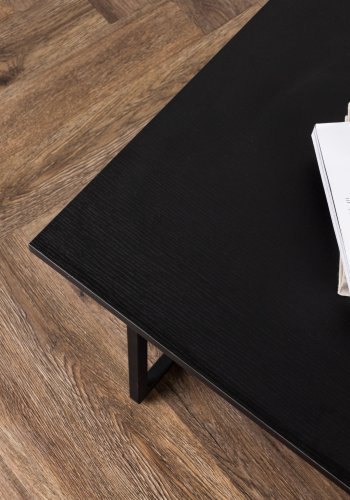 VENTURE DESIGN Pryor salongbord, rektangulrt - svart MDF og svart stl (110x70)