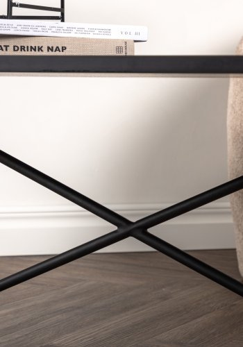 VENTURE DESIGN Pryor salongbord, rektangulrt - svart MDF og svart stl (110x70)