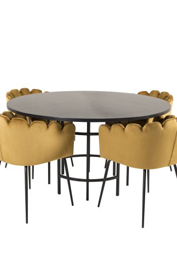 VENTURE DESIGN Copenhagen spisebord - svart MDF og svart metall (140)