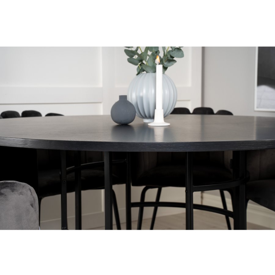 VENTURE DESIGN Copenhagen spisebord - svart MDF og svart metall (140)