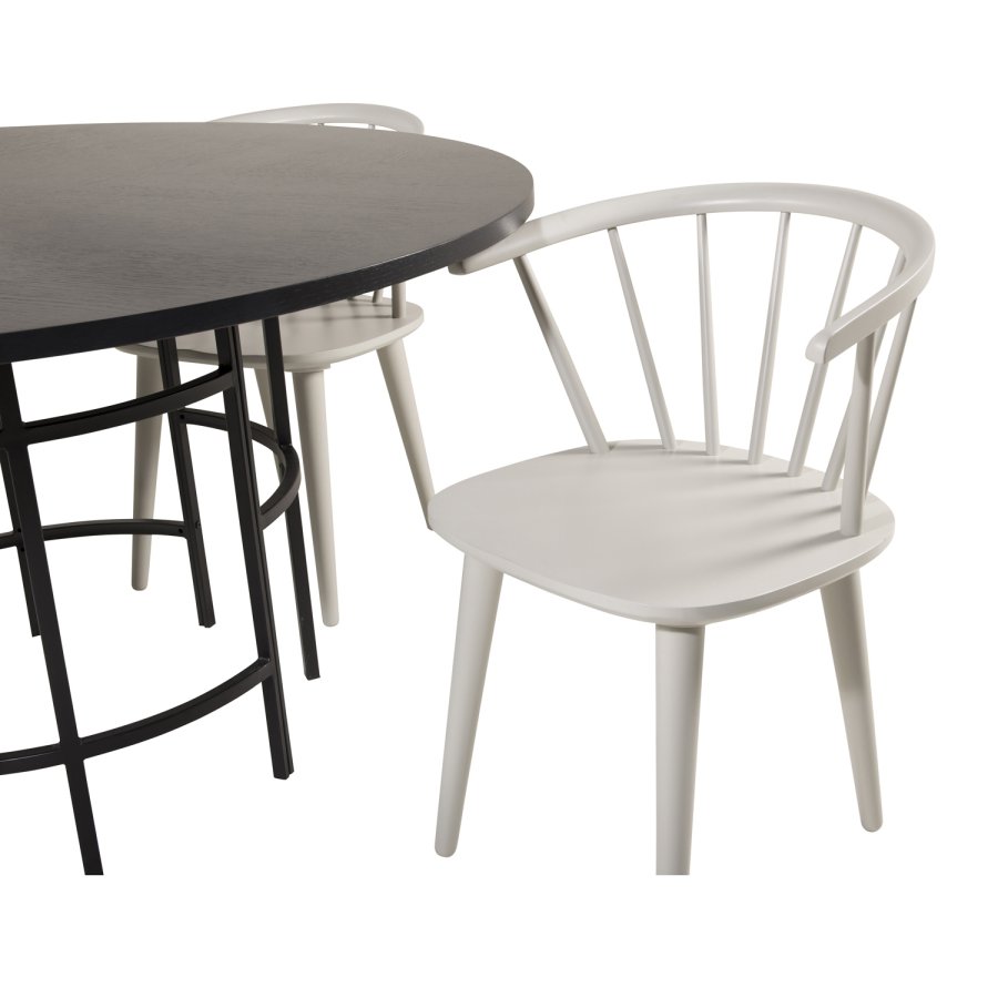 VENTURE DESIGN Copenhagen spisebord - svart MDF og svart metall (140)