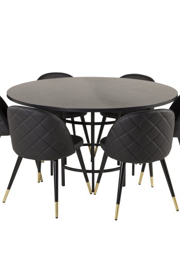 VENTURE DESIGN Copenhagen spisebord - svart MDF og svart metall (140)