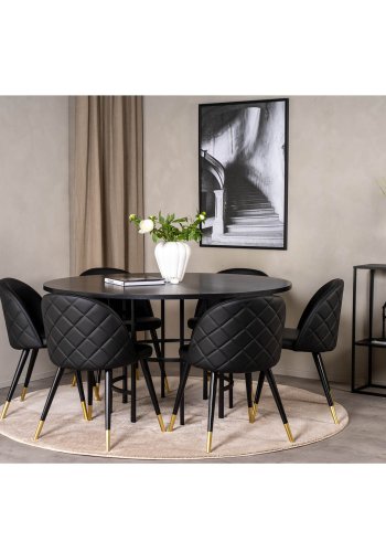 VENTURE DESIGN Copenhagen spisebord - svart MDF og svart metall (140)