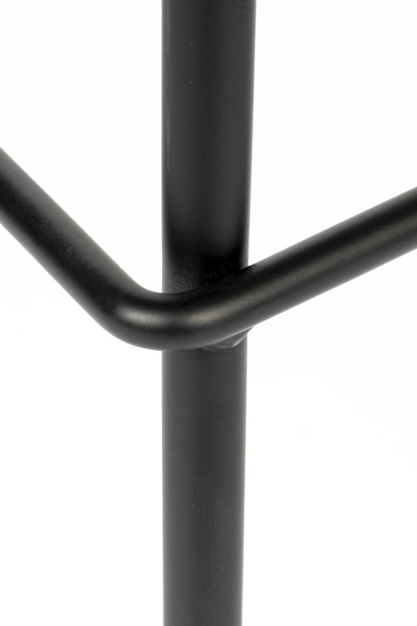 WHITE LABEL LIVING Jolien benkestol, med ryggsttte og fotsttte - hvit bouclé og sort stl