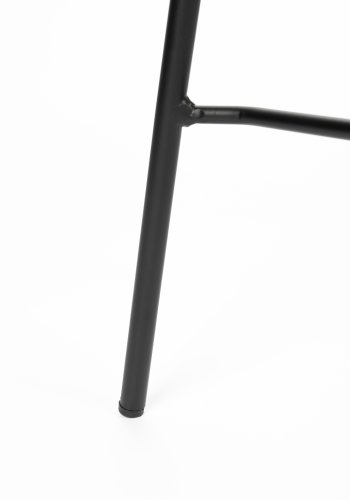 WHITE LABEL LIVING Jolien benkestol, med ryggsttte og fotsttte - hvit bouclé og sort stl