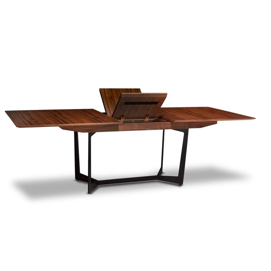 Esstisch Tokyo – Braun/Schwarznuss/Metall, mit Schmetterlingstischplatte (200(250)x100)