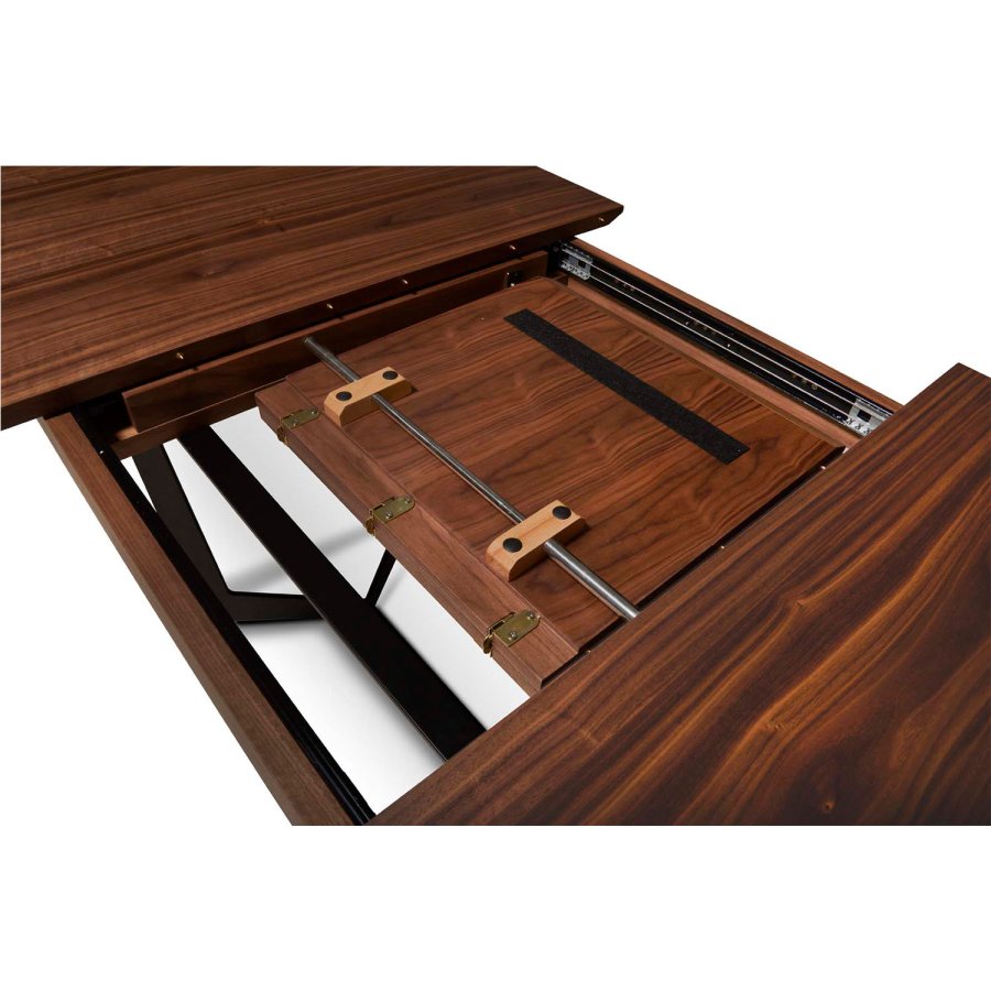 Esstisch Tokyo – Braun/Schwarznuss/Metall, mit Schmetterlingstischplatte (200(250)x100)